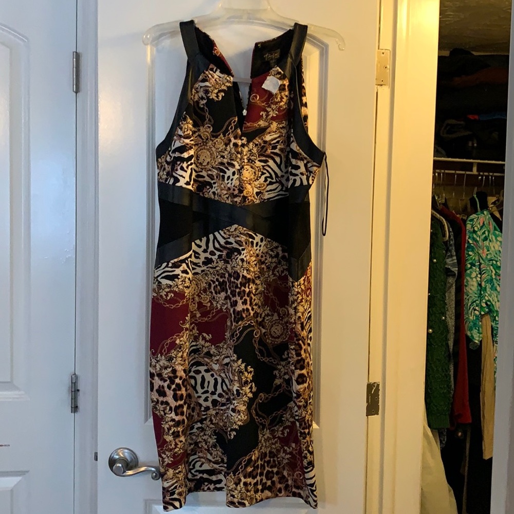Leopard multi print dress